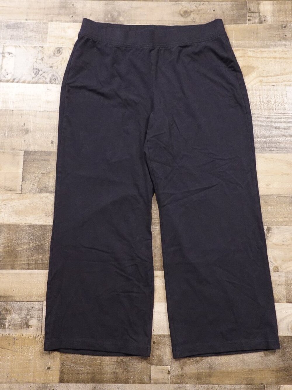 Lands' End Starfish Wide Leg Pull-On Pants Women's Plus 2X Black High Rise